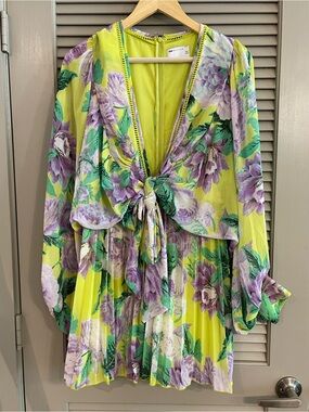 ASOS Floral Romper in Yellow & Lavender